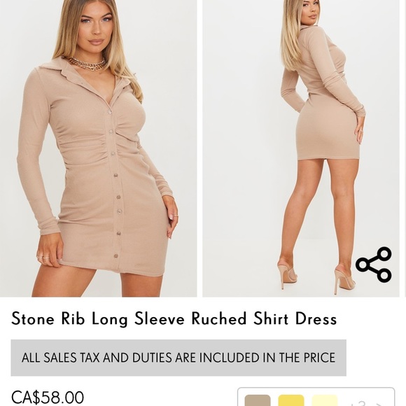 PrettyLittleThing Dresses & Skirts - Prettylittle thing ribbed button up dress